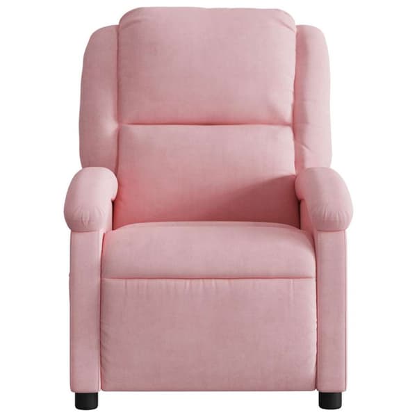 Elektrisk reclinerfåtölj rosa sammet
