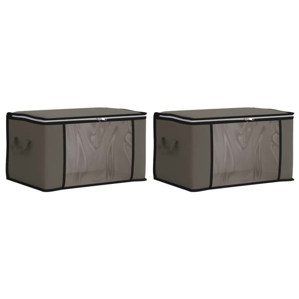 Förvaringslåda med transparent sidofönster 2 pcs Grå