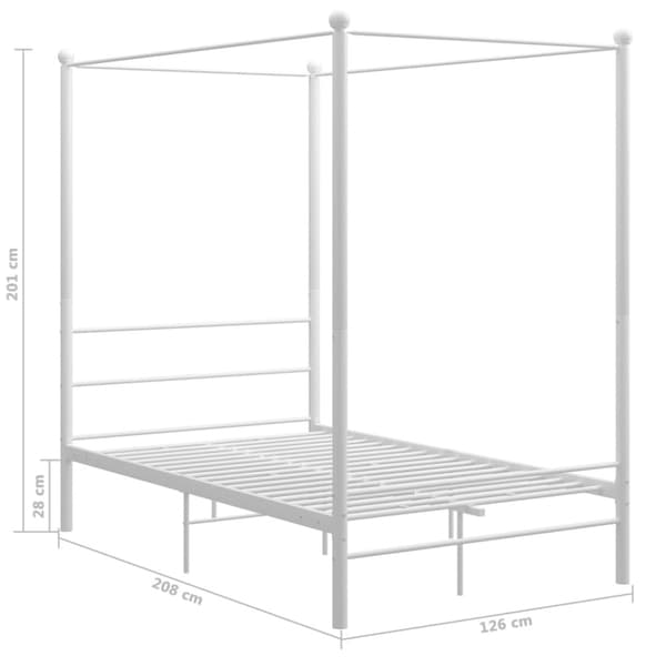 Himmelsäng vit metall 120x200 cm