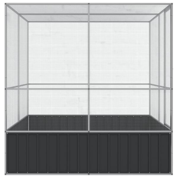 Voljär silver 211x207x212 cm stål