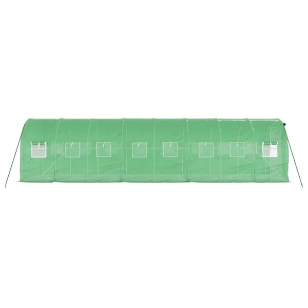 Växthus med stålram grön 16 m² 8x2x2 m