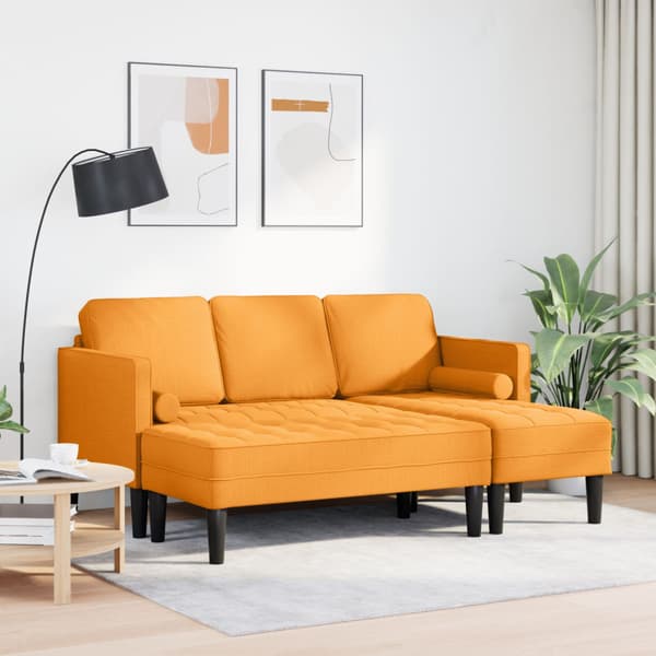 Soffset med kudde 2 pcs Mörkgul Polyester