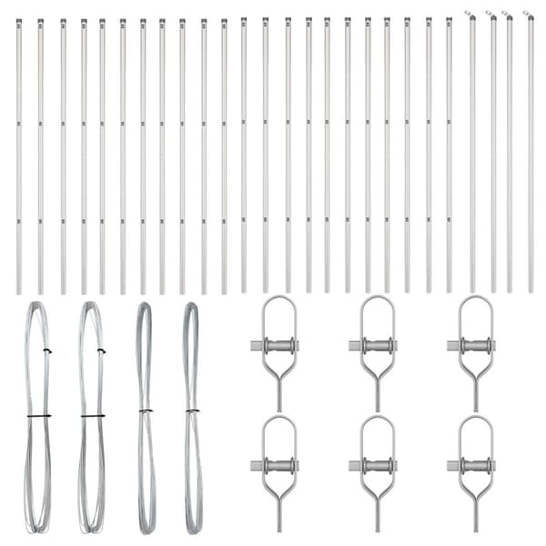 Stängselstolpe 26 pcs Grå 3,2 x 3,2 x 170 cm