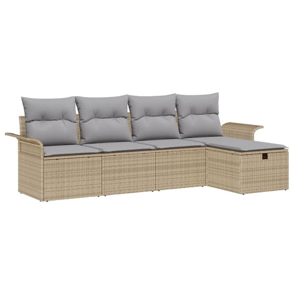 Trädgårdsoffset 5 st Beige och Ljusgrå konstrotting