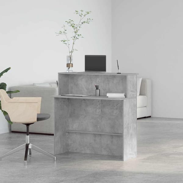 Receptionsdisk betonggrå 100x50x103,5 cm konstruerat trä