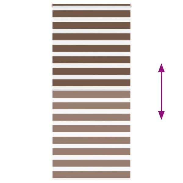 Rullgardin zebra brun 115x200 cm tyg bredd 110,9 cm polyester