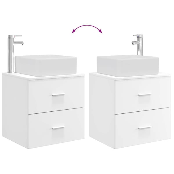 Badrumsmöbelset 4 pcs Vit Konstruerat trä och glas