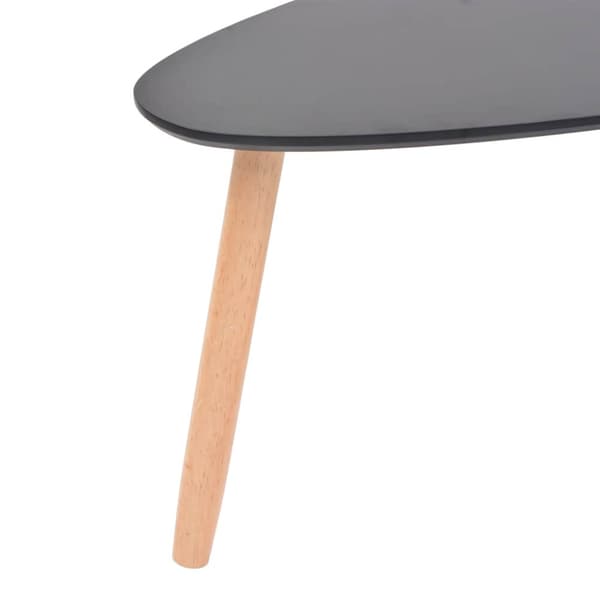 Soffbord 2 st massiv furu svart
