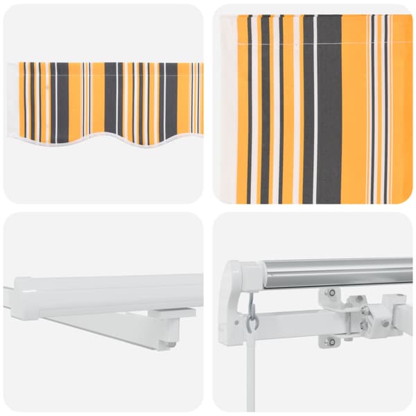 Utfällbar markis Flerfärgsdesign 600 × 300 cm Tyger och Stål