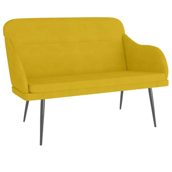Bänk gul 110x76x80 cm sammet