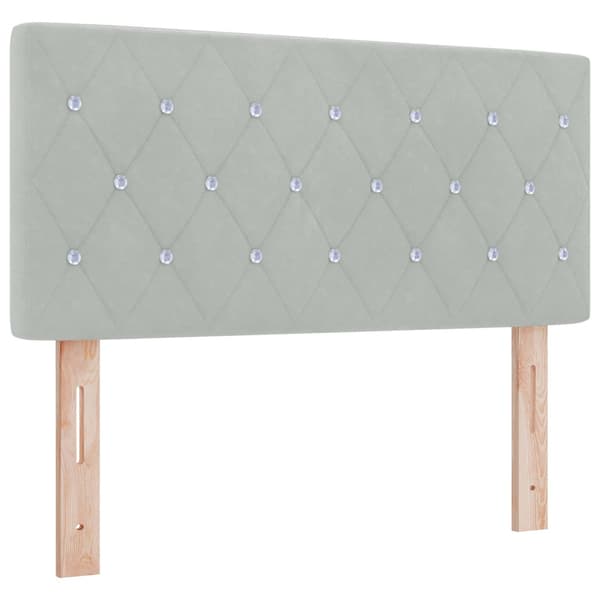 Kontinentalsäng med madrass Ljusgrå 100 x 200 cm Sammet