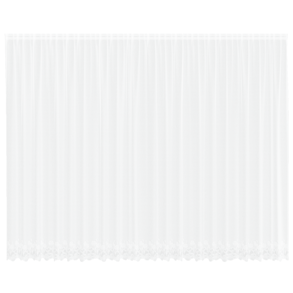 Spetsgardin med gardiner Blommor Vit 260 x 600 cm Polyester