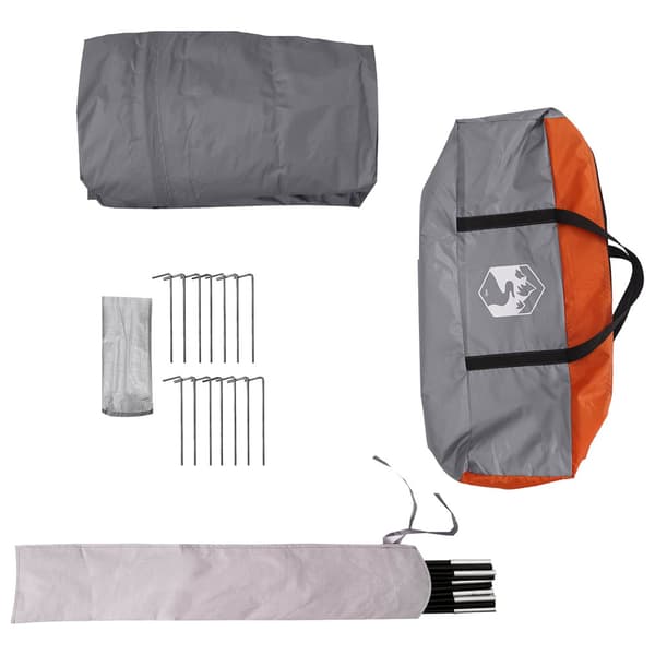Vattentält Grå och orange 185T Polyester med PU-beläggning