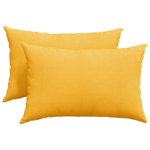 Sofakuddar 2 pcs Ljusgul 60 x 40 cm Kordread tyg