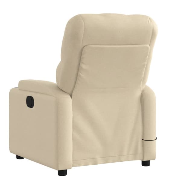 Massagefåtölj krämfärgad tyg