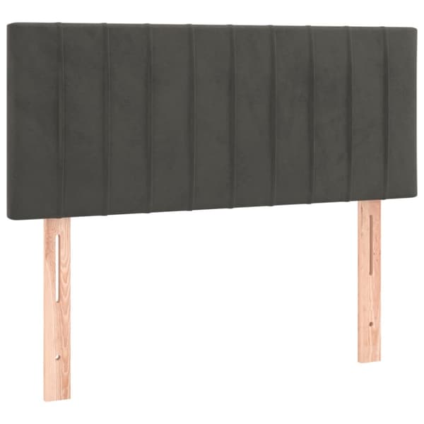 Ramsäng med madrass mörkgrå 90x200 cm sammet