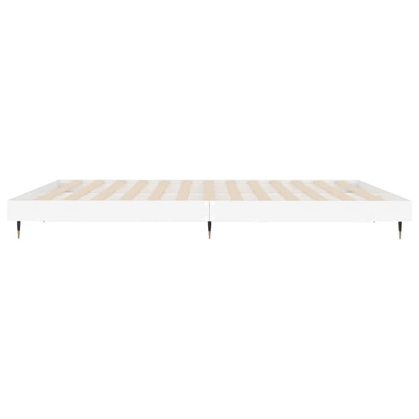 Sängram vit 200x200 cm konstruerat trä