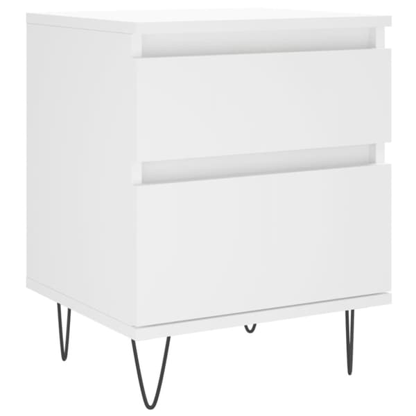 Sängbord vit 40x35x50 cm konstruerat trä