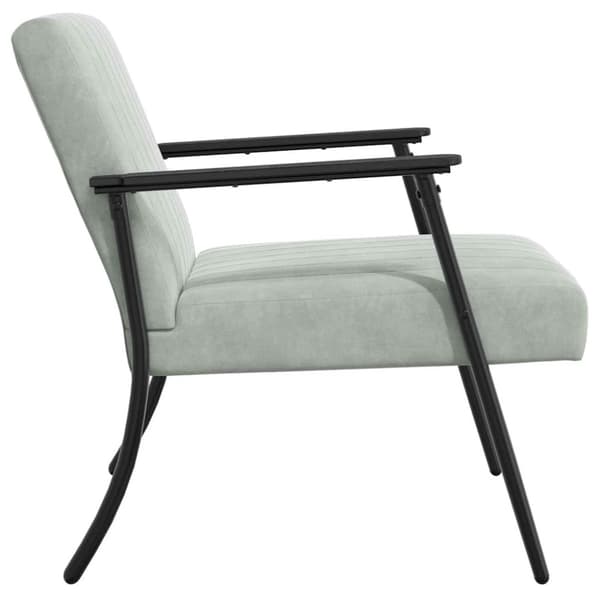 fåtölj Ljusgrå 59 x 75 x 78 cm Sammet