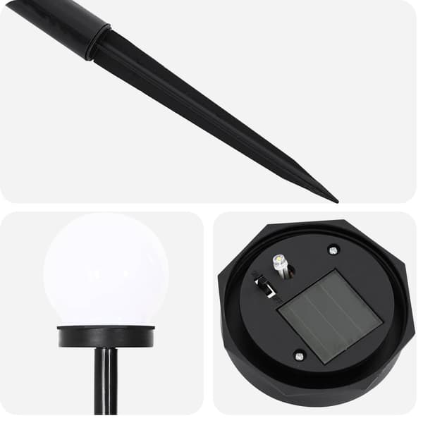 Utomhus solcellslampor med markspik 8 pcs Varmvit 38,5 cm ABS