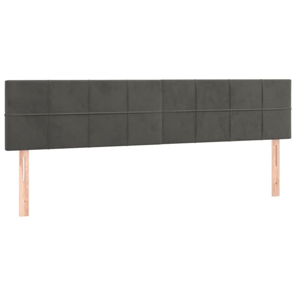Ramsäng med madrass mörkgrå 200x200 cm sammet