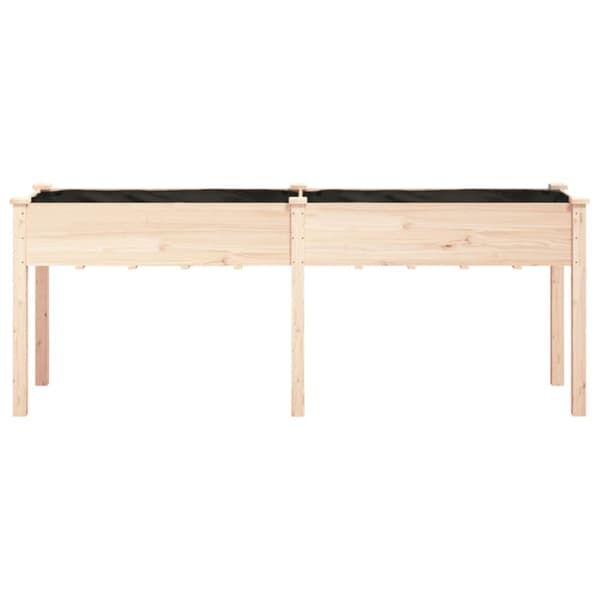 Odlingslåda med foder 203x53x76 cm massivt granträ