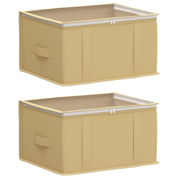 Förvaringslåda med transparent toppfönster 2 pcs Gräddvit