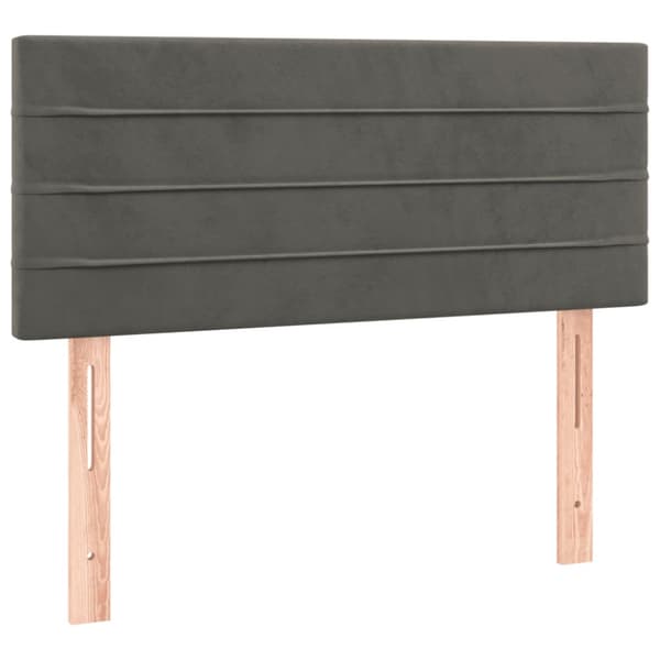 Ramsäng med madrass mörkgrå 90x200 cm sammet