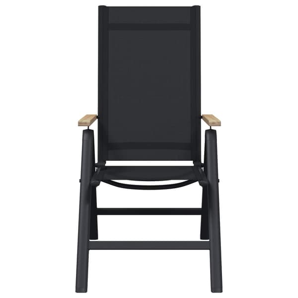Fällbara trädgårdsstolar 2 pcs Svart 58 x 73 x 111,5 cm