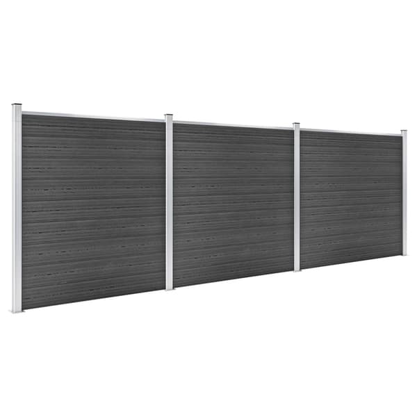 Staketpanel WPC 526x186 cm svart