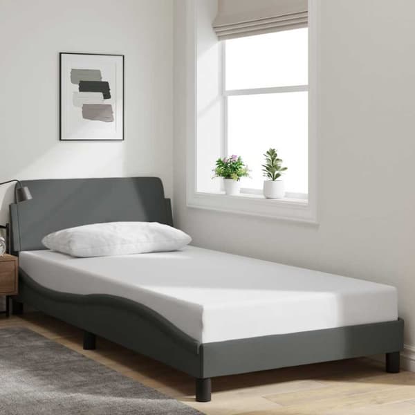 Bed Frame "Dover" Dark Grey 100x203 cm Fabric