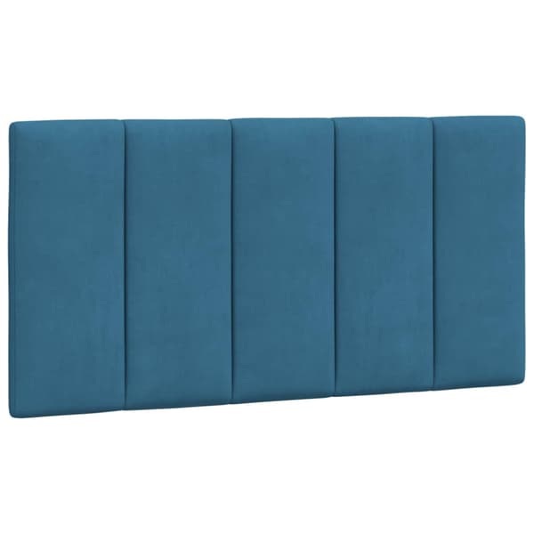 Headboard Cushion "Hanko" Blue 100 cm Velvet
