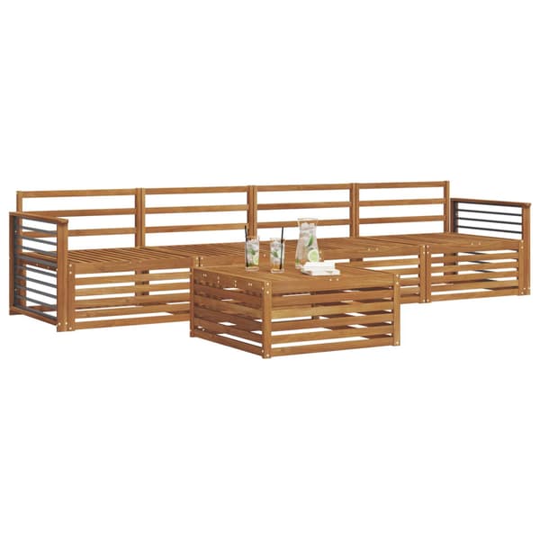 Utomhussoffset 5 pcs Naturfärg