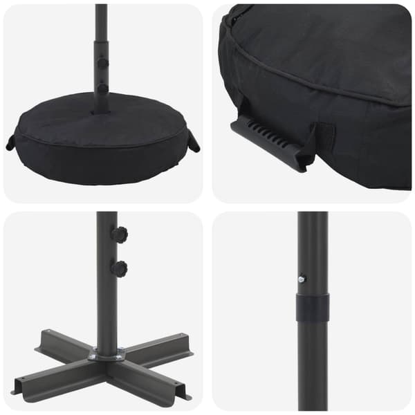 Trädgårdsparasol 230 x 230 cm Polyester Rektangulär Gul och Vit