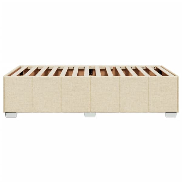 Sängram utan madrass cremefärgad 90x200 cm tyg