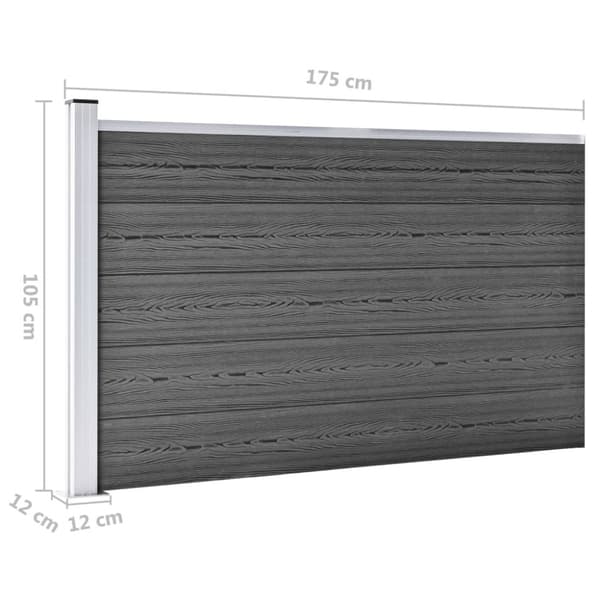 Staketpaneler WPC 526x105 cm svart