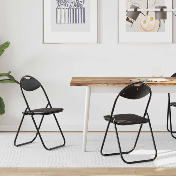 Fällstol 2 pcs Svart 48 x 43,5 x 81 cm Konstläder