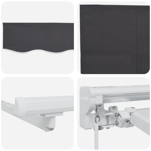 Utfällbar markis Randig Antracit 300 x 200 cm tyg