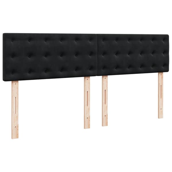 Ramsäng med madrass svart 200x200 cm sammet