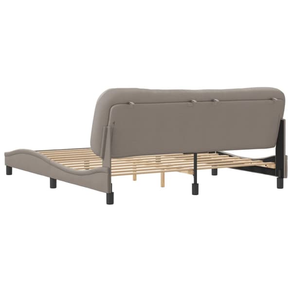 Bed Frame without Mattress "Hvar" Taupe 180x200 cm Fabric
