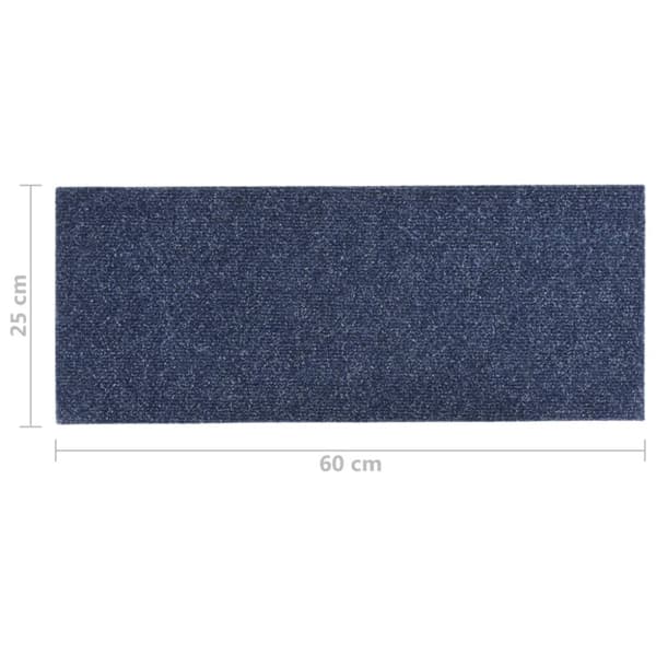 Trappmattor självhäftande 15 st 60x25 cm gråblå rektangulära