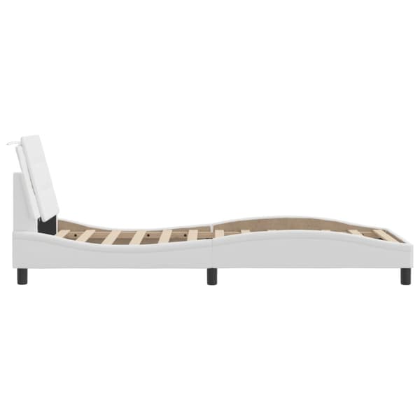 Bed Frame with LED without Mattress "Zadar" White 90x200 cm