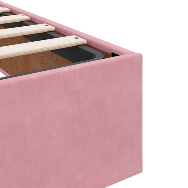 Sängram med madrass 2 pcs Rosa Sammet