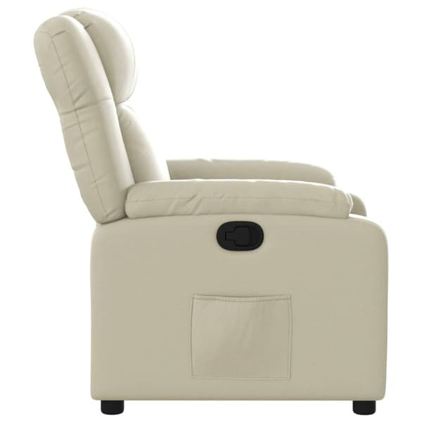 Reclinerfåtölj gräddvit konstläder