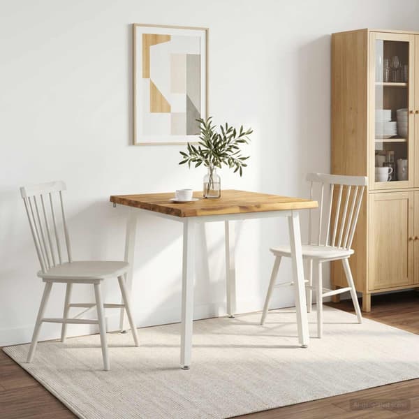 60 x 55 x 75 cm Massivt Akaciaträ Vit Rektangulär