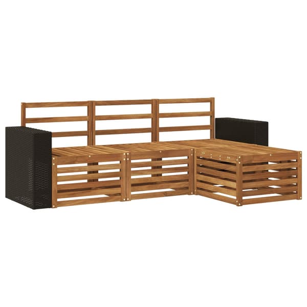 Utomhussoffset 4 pcs Naturlig