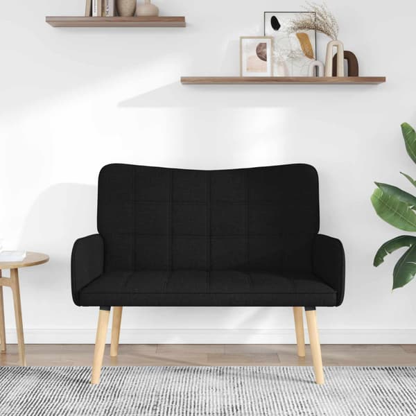 Tvåsitssoffa Svart 115 x 61 x 87 cm tyg
