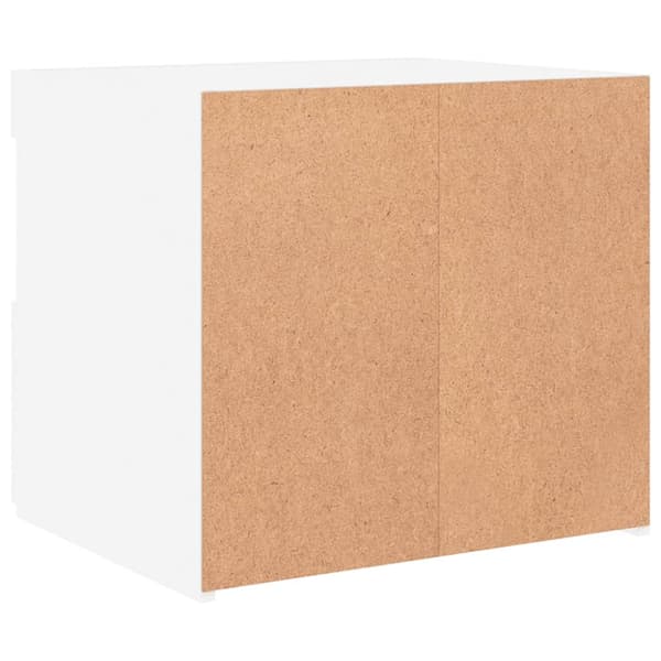 Sängbord med LED vit 50x40x45 cm