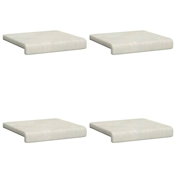 Bänk kudde 4 st Sammet Gräddvit Djup 35 cm