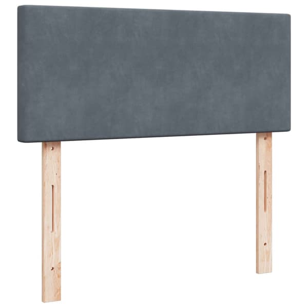 Ramsäng med madrass mörkgrå 120x190 cm sammet